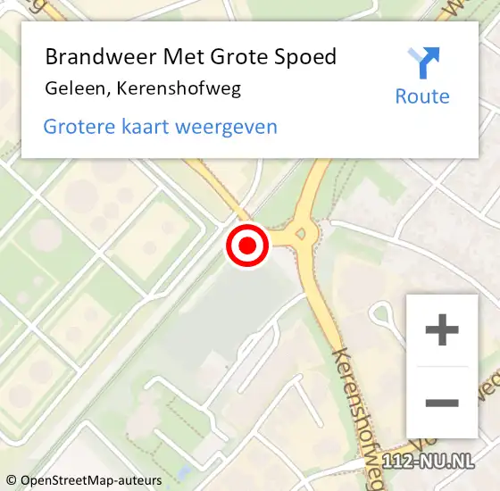 Locatie op kaart van de 112 melding: Brandweer Met Grote Spoed Naar Geleen, Kerenshofweg op 19 mei 2022 06:23