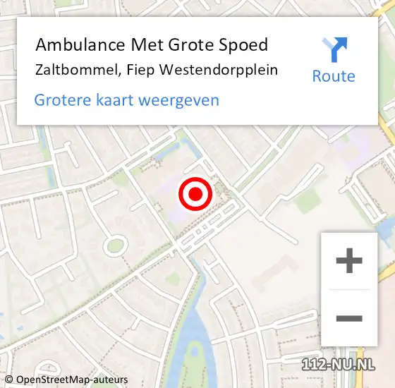 Locatie op kaart van de 112 melding: Ambulance Met Grote Spoed Naar Zaltbommel, Fiep Westendorpplein op 19 mei 2022 06:50