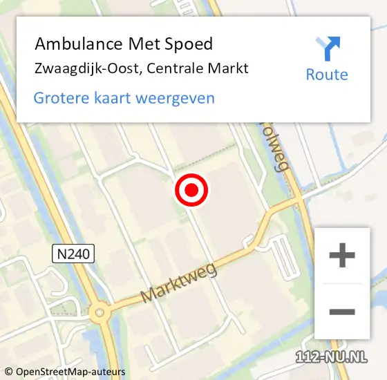 Locatie op kaart van de 112 melding: Ambulance Met Spoed Naar Zwaagdijk-Oost, Centrale Markt op 19 mei 2022 07:29