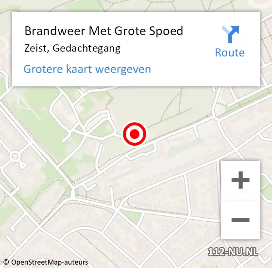 Locatie op kaart van de 112 melding: Brandweer Met Grote Spoed Naar Zeist, Gedachtegang op 19 mei 2022 08:12