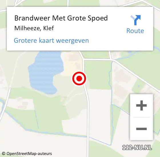 Locatie op kaart van de 112 melding: Brandweer Met Grote Spoed Naar Milheeze, Klef op 19 mei 2022 08:29