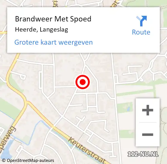 Locatie op kaart van de 112 melding: Brandweer Met Spoed Naar Heerde, Langeslag op 19 mei 2022 08:36