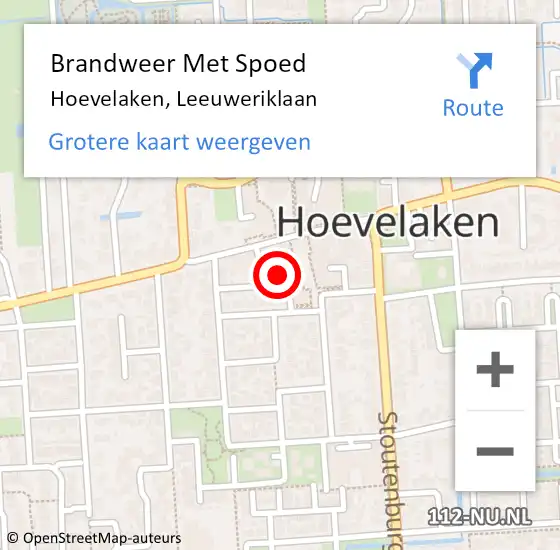 Locatie op kaart van de 112 melding: Brandweer Met Spoed Naar Hoevelaken, Leeuweriklaan op 19 mei 2022 08:47