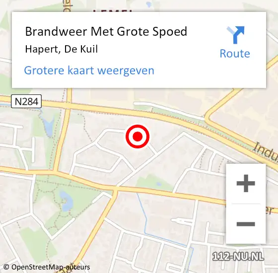 Locatie op kaart van de 112 melding: Brandweer Met Grote Spoed Naar Hapert, De Kuil op 19 mei 2022 08:48