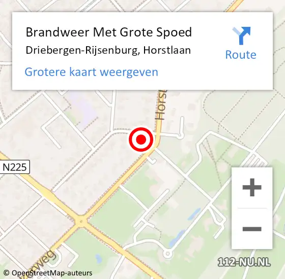 Locatie op kaart van de 112 melding: Brandweer Met Grote Spoed Naar Driebergen-Rijsenburg, Horstlaan op 19 mei 2022 09:38