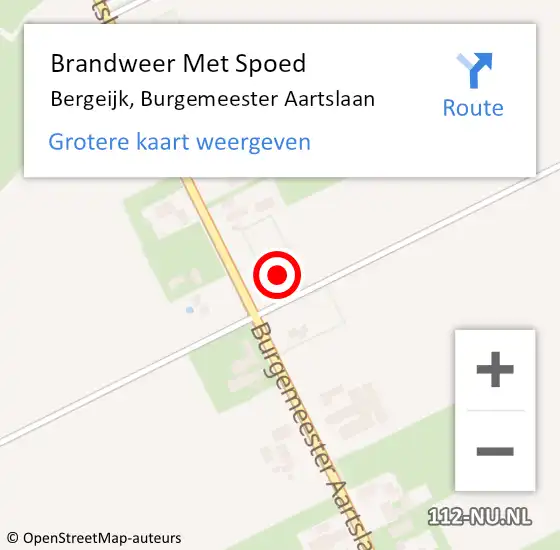 Locatie op kaart van de 112 melding: Brandweer Met Spoed Naar Bergeijk, Burgemeester Aartslaan op 19 mei 2022 09:44