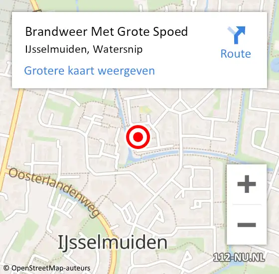 Locatie op kaart van de 112 melding: Brandweer Met Grote Spoed Naar IJsselmuiden, Watersnip op 19 mei 2022 09:53