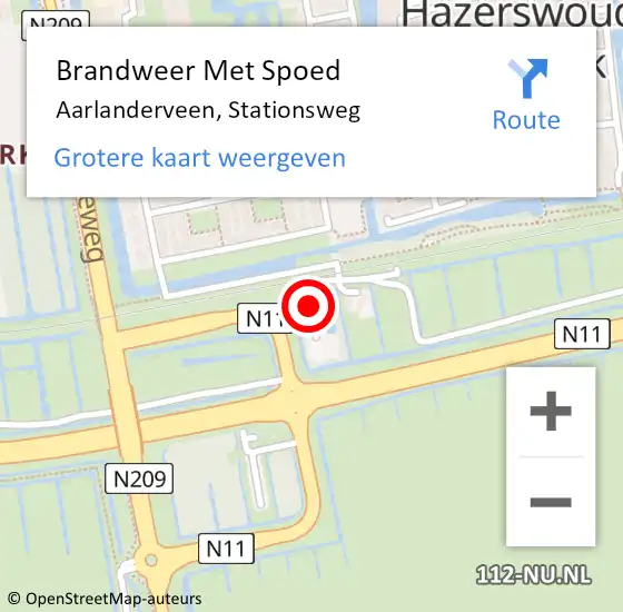 Locatie op kaart van de 112 melding: Brandweer Met Spoed Naar Aarlanderveen, Stationsweg op 19 mei 2022 11:01