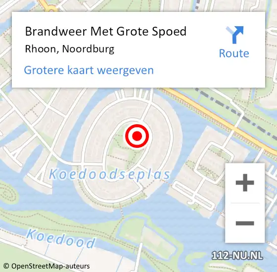 Locatie op kaart van de 112 melding: Brandweer Met Grote Spoed Naar Rhoon, Noordburg op 19 mei 2022 11:03