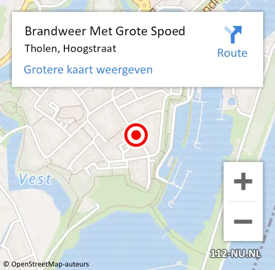 Locatie op kaart van de 112 melding: Brandweer Met Grote Spoed Naar Tholen, Hoogstraat op 19 mei 2022 11:14