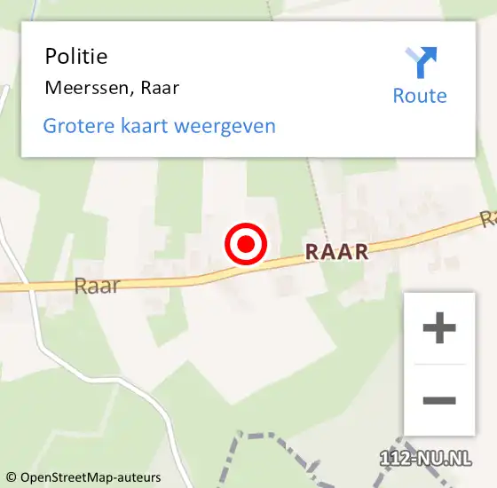 Locatie op kaart van de 112 melding: Politie Meerssen, Raar op 19 mei 2022 11:23