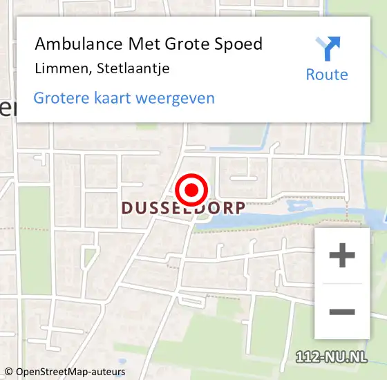 Locatie op kaart van de 112 melding: Ambulance Met Grote Spoed Naar Limmen, Stetlaantje op 19 mei 2022 11:36