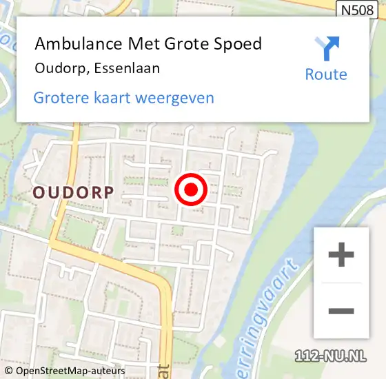 Locatie op kaart van de 112 melding: Ambulance Met Grote Spoed Naar Oudorp, Essenlaan op 19 mei 2022 12:44