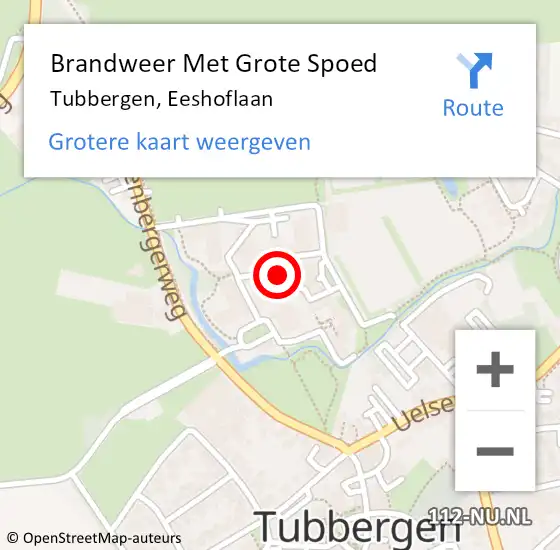 Locatie op kaart van de 112 melding: Brandweer Met Grote Spoed Naar Tubbergen, Eeshoflaan op 19 mei 2022 13:04