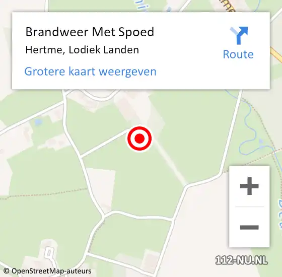 Locatie op kaart van de 112 melding: Brandweer Met Spoed Naar Hertme, Lodiek Landen op 19 mei 2022 13:23