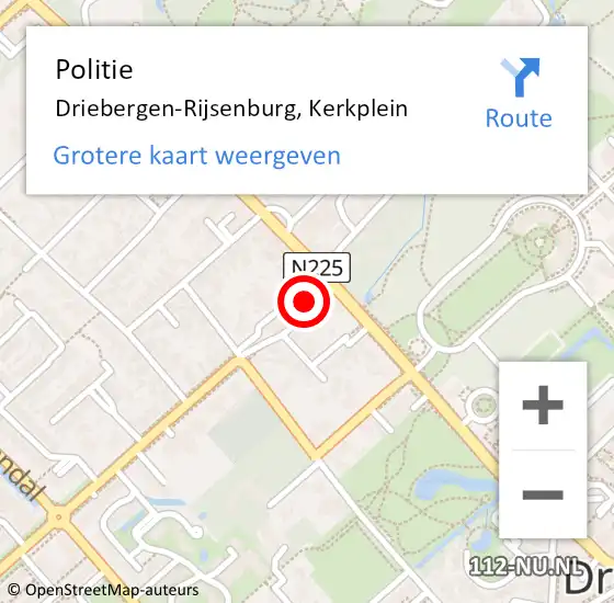 Locatie op kaart van de 112 melding: Politie Driebergen-Rijsenburg, Kerkplein op 19 mei 2022 13:32