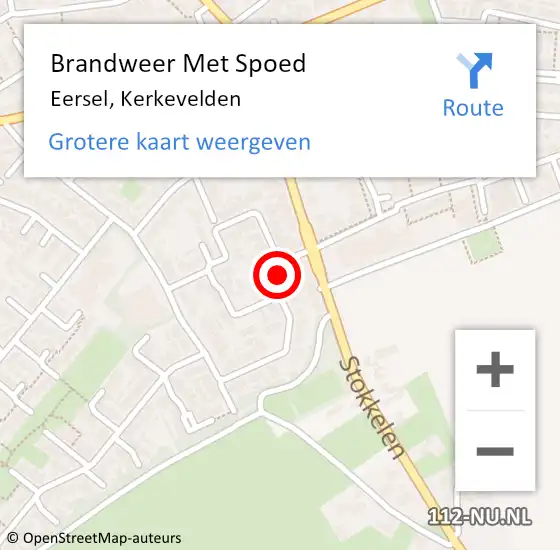 Locatie op kaart van de 112 melding: Brandweer Met Spoed Naar Eersel, Kerkevelden op 19 mei 2022 13:41