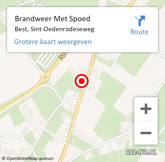 Locatie op kaart van de 112 melding: Brandweer Met Spoed Naar Best, Sint-Oedenrodeseweg op 19 mei 2022 13:47