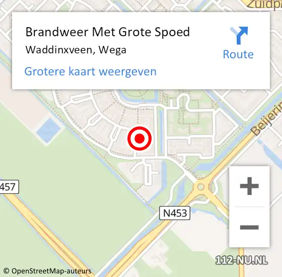 Locatie op kaart van de 112 melding: Brandweer Met Grote Spoed Naar Waddinxveen, Wega op 19 mei 2022 13:50