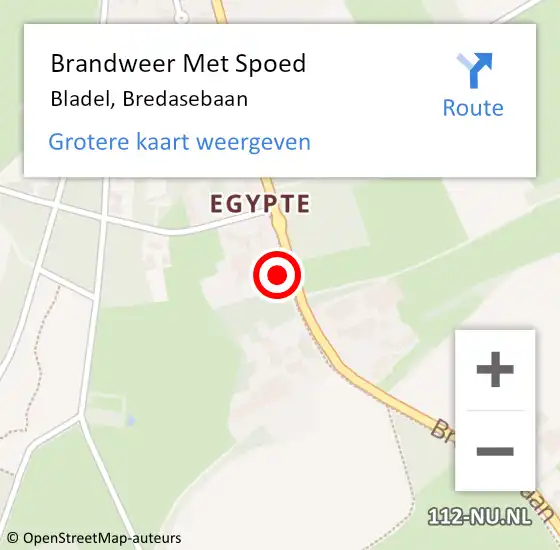Locatie op kaart van de 112 melding: Brandweer Met Spoed Naar Bladel, Bredasebaan op 19 mei 2022 13:58