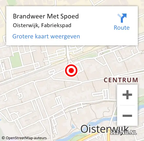 Locatie op kaart van de 112 melding: Brandweer Met Spoed Naar Oisterwijk, Fabriekspad op 19 mei 2022 14:00