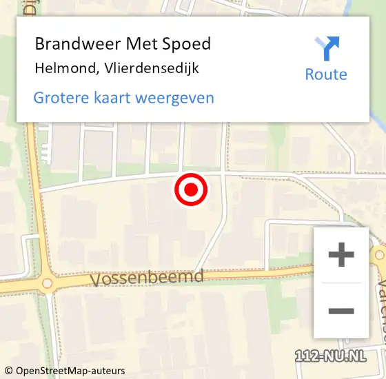 Locatie op kaart van de 112 melding: Brandweer Met Spoed Naar Helmond, Vlierdensedijk op 19 mei 2022 14:01