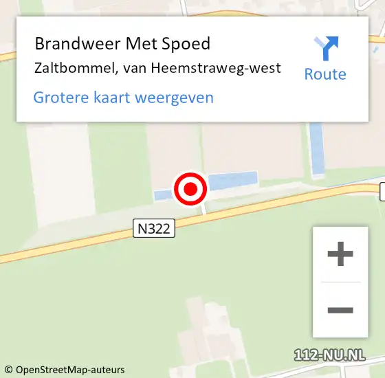 Locatie op kaart van de 112 melding: Brandweer Met Spoed Naar Zaltbommel, van Heemstraweg-west op 19 mei 2022 14:04