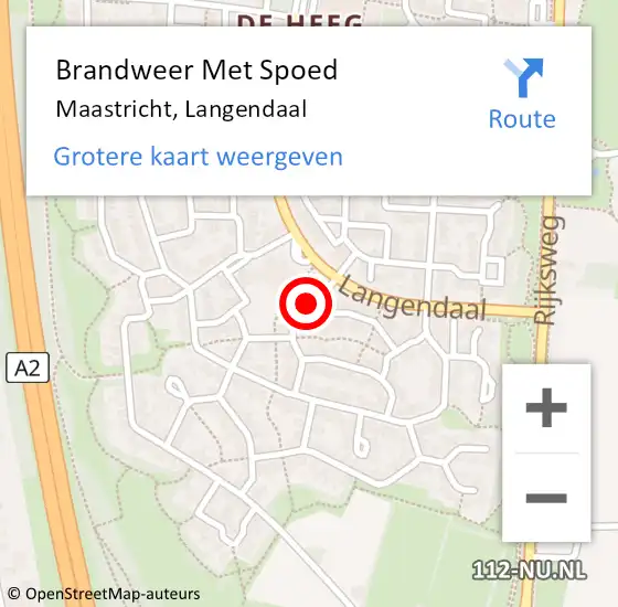 Locatie op kaart van de 112 melding: Brandweer Met Spoed Naar Maastricht, Langendaal op 19 mei 2022 14:09