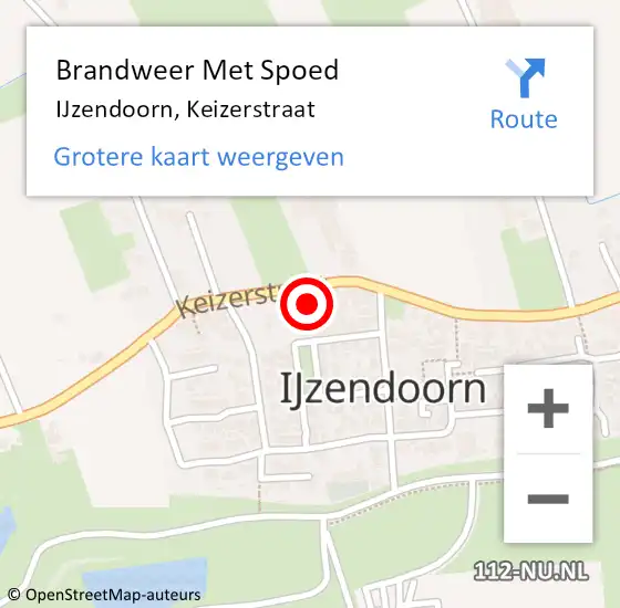 Locatie op kaart van de 112 melding: Brandweer Met Spoed Naar IJzendoorn, Keizerstraat op 19 mei 2022 14:09