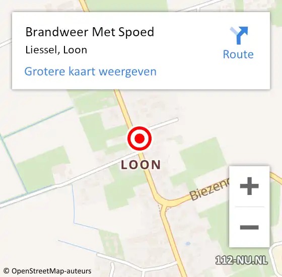 Locatie op kaart van de 112 melding: Brandweer Met Spoed Naar Liessel, Loon op 19 mei 2022 14:09