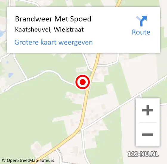 Locatie op kaart van de 112 melding: Brandweer Met Spoed Naar Kaatsheuvel, Wielstraat op 19 mei 2022 14:22