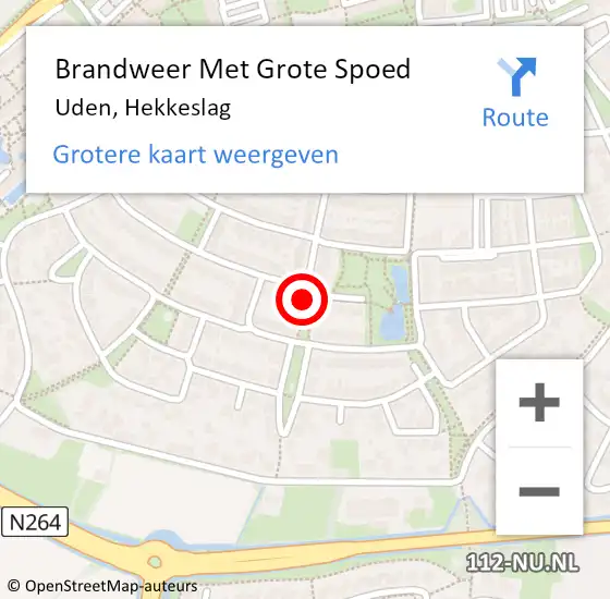 Locatie op kaart van de 112 melding: Brandweer Met Grote Spoed Naar Uden, Hekkeslag op 19 mei 2022 14:46