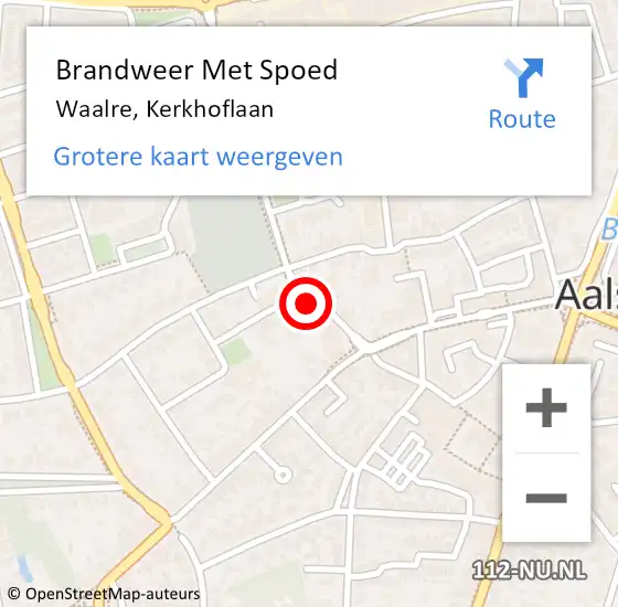 Locatie op kaart van de 112 melding: Brandweer Met Spoed Naar Waalre, Kerkhoflaan op 19 mei 2022 14:51