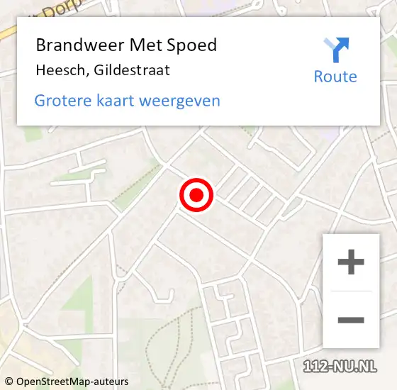 Locatie op kaart van de 112 melding: Brandweer Met Spoed Naar Heesch, Gildestraat op 19 mei 2022 14:53