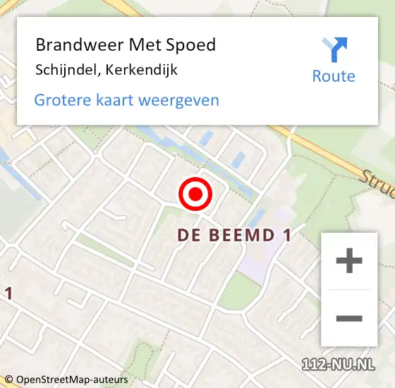 Locatie op kaart van de 112 melding: Brandweer Met Spoed Naar Schijndel, Kerkendijk op 19 mei 2022 14:54