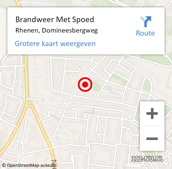 Locatie op kaart van de 112 melding: Brandweer Met Spoed Naar Rhenen, Domineesbergweg op 19 mei 2022 14:54