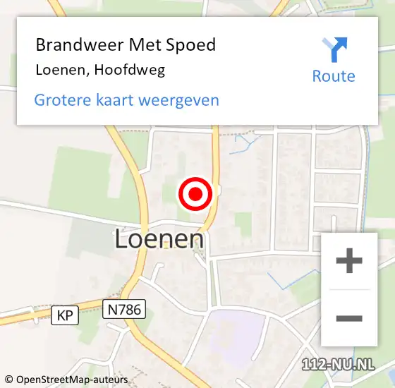 Locatie op kaart van de 112 melding: Brandweer Met Spoed Naar Loenen, Hoofdweg op 19 mei 2022 14:56