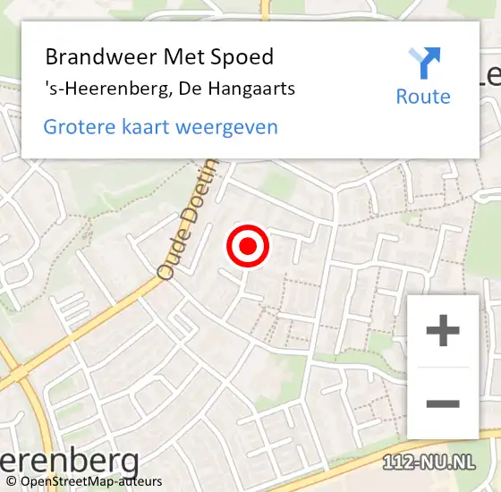 Locatie op kaart van de 112 melding: Brandweer Met Spoed Naar 's-Heerenberg, De Hangaarts op 19 mei 2022 15:00