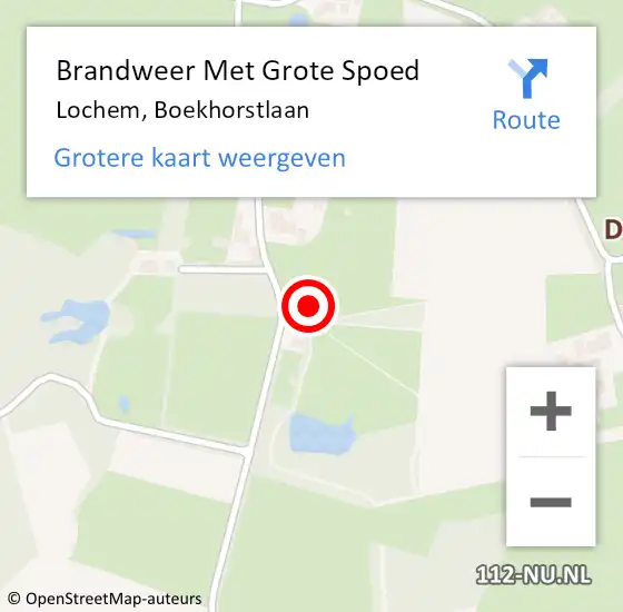 Locatie op kaart van de 112 melding: Brandweer Met Grote Spoed Naar Lochem, Boekhorstlaan op 19 mei 2022 15:09