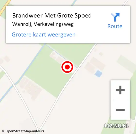 Locatie op kaart van de 112 melding: Brandweer Met Grote Spoed Naar Wanroij, Verkavelingsweg op 19 mei 2022 15:09