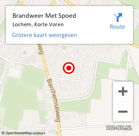 Locatie op kaart van de 112 melding: Brandweer Met Spoed Naar Lochem, Korte Voren op 19 mei 2022 15:10