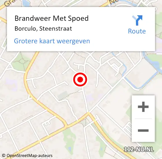 Locatie op kaart van de 112 melding: Brandweer Met Spoed Naar Borculo, Steenstraat op 19 mei 2022 15:13