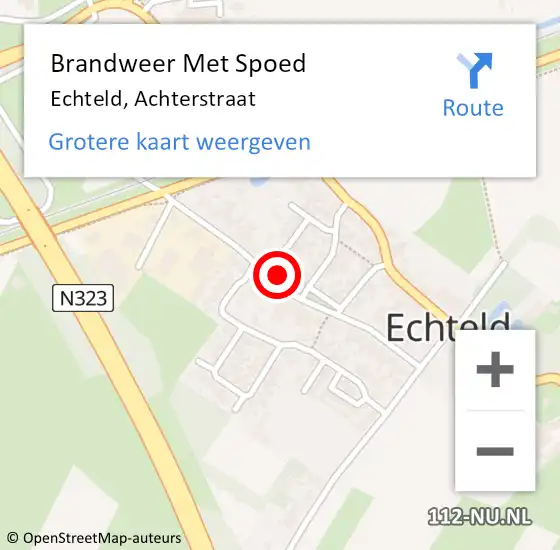 Locatie op kaart van de 112 melding: Brandweer Met Spoed Naar Echteld, Achterstraat op 19 mei 2022 15:36