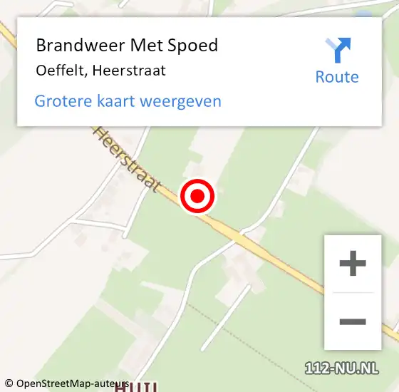 Locatie op kaart van de 112 melding: Brandweer Met Spoed Naar Oeffelt, Heerstraat op 19 mei 2022 15:36