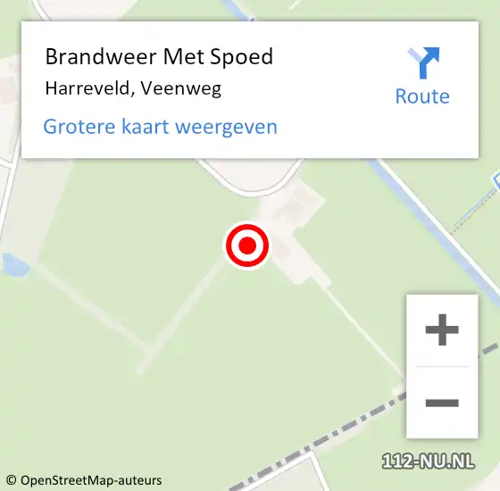 Locatie op kaart van de 112 melding: Brandweer Met Spoed Naar Harreveld, Veenweg op 19 mei 2022 15:39