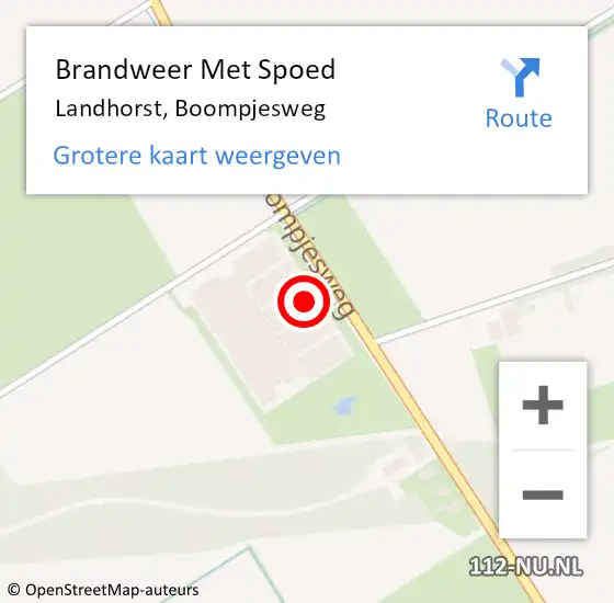 Locatie op kaart van de 112 melding: Brandweer Met Spoed Naar Landhorst, Boompjesweg op 19 mei 2022 15:40