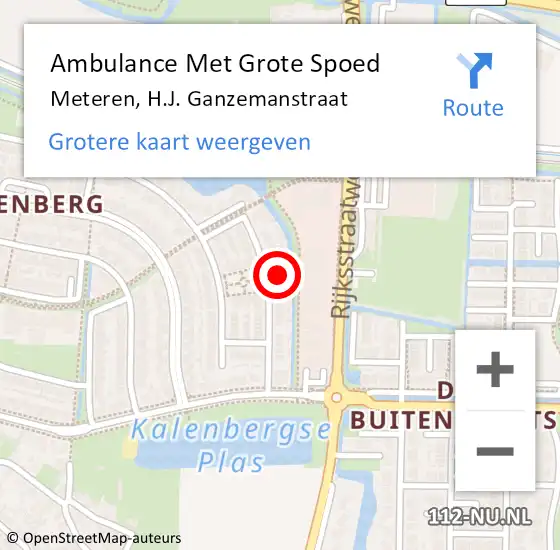 Locatie op kaart van de 112 melding: Ambulance Met Grote Spoed Naar Meteren, H.J. Ganzemanstraat op 19 mei 2022 15:44