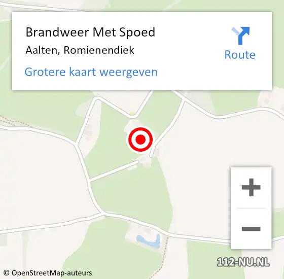 Locatie op kaart van de 112 melding: Brandweer Met Spoed Naar Aalten, Romienendiek op 19 mei 2022 15:47