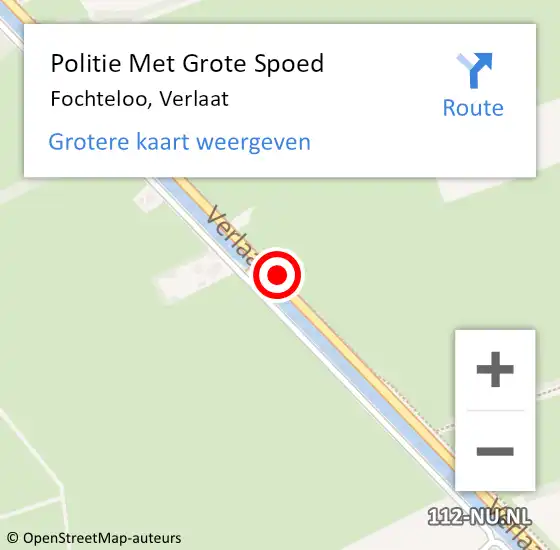 Locatie op kaart van de 112 melding: Politie Met Grote Spoed Naar Fochteloo, Verlaat op 19 mei 2022 15:49