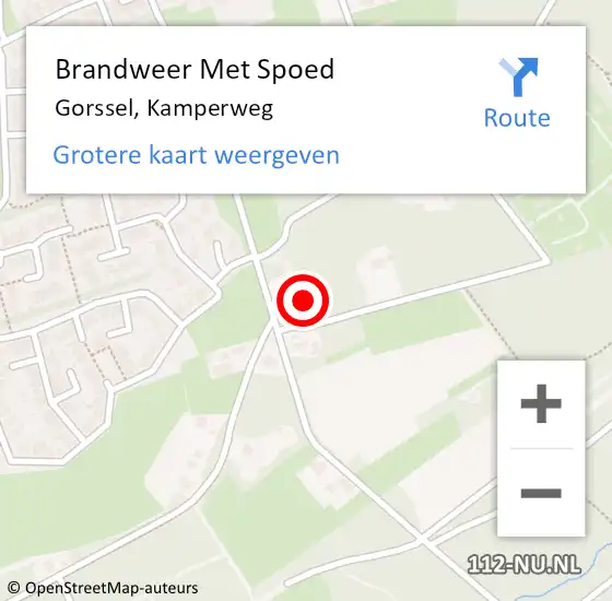 Locatie op kaart van de 112 melding: Brandweer Met Spoed Naar Gorssel, Kamperweg op 19 mei 2022 15:50